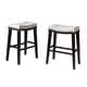 preview thumbnail 12 of 18, Kimi Contemporary Upholstered Saddle Barstool with Nailhead Trim (Set of 2) by Christopher Knight Home