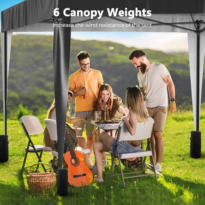 10 x 20 Pop Up Canopy Tent with 6 Sidewalls, Portable Party Canopy with 6 Weight Bag