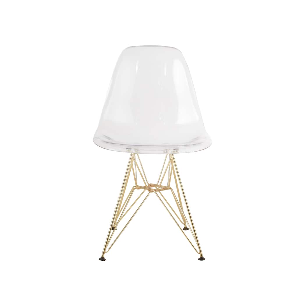 Lamphere Plastic Dining Chair With Gold Legs (Set of 4)
