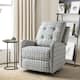 Arlette Contemporary Floral Manual Swivel Recliner with Tufted Back