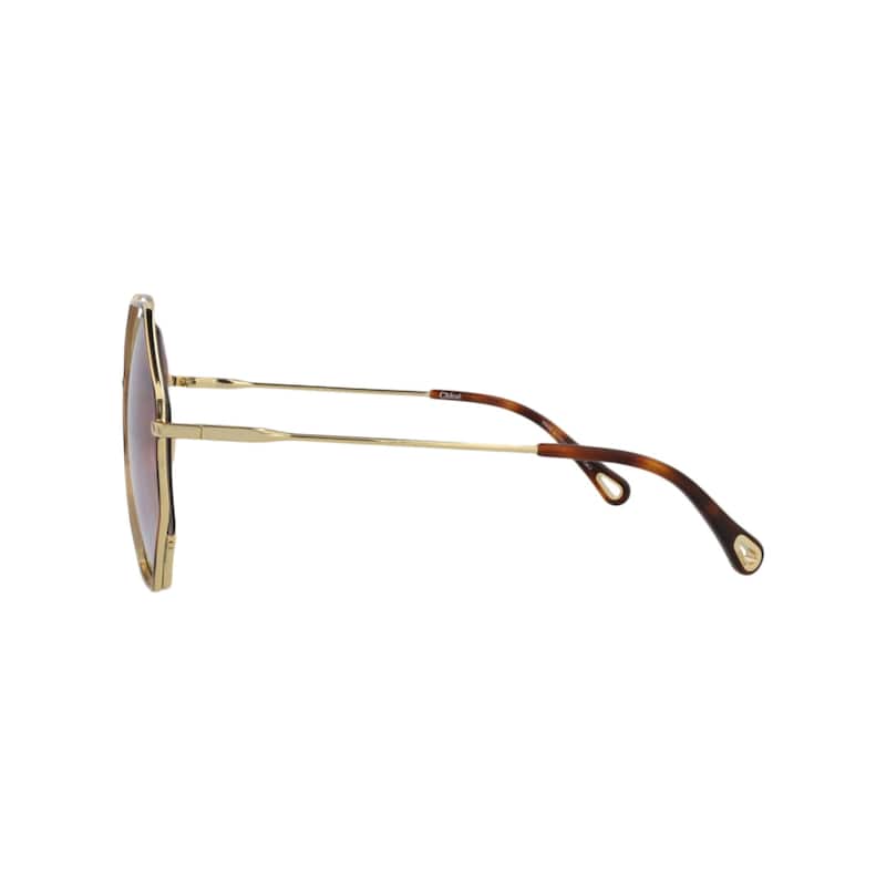 Chloé Square-Frame Metal Sunglasses