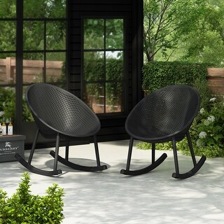 Contemporary Gray Wicker Rocking Chair Gable Rocking Chair, for Indoor ...