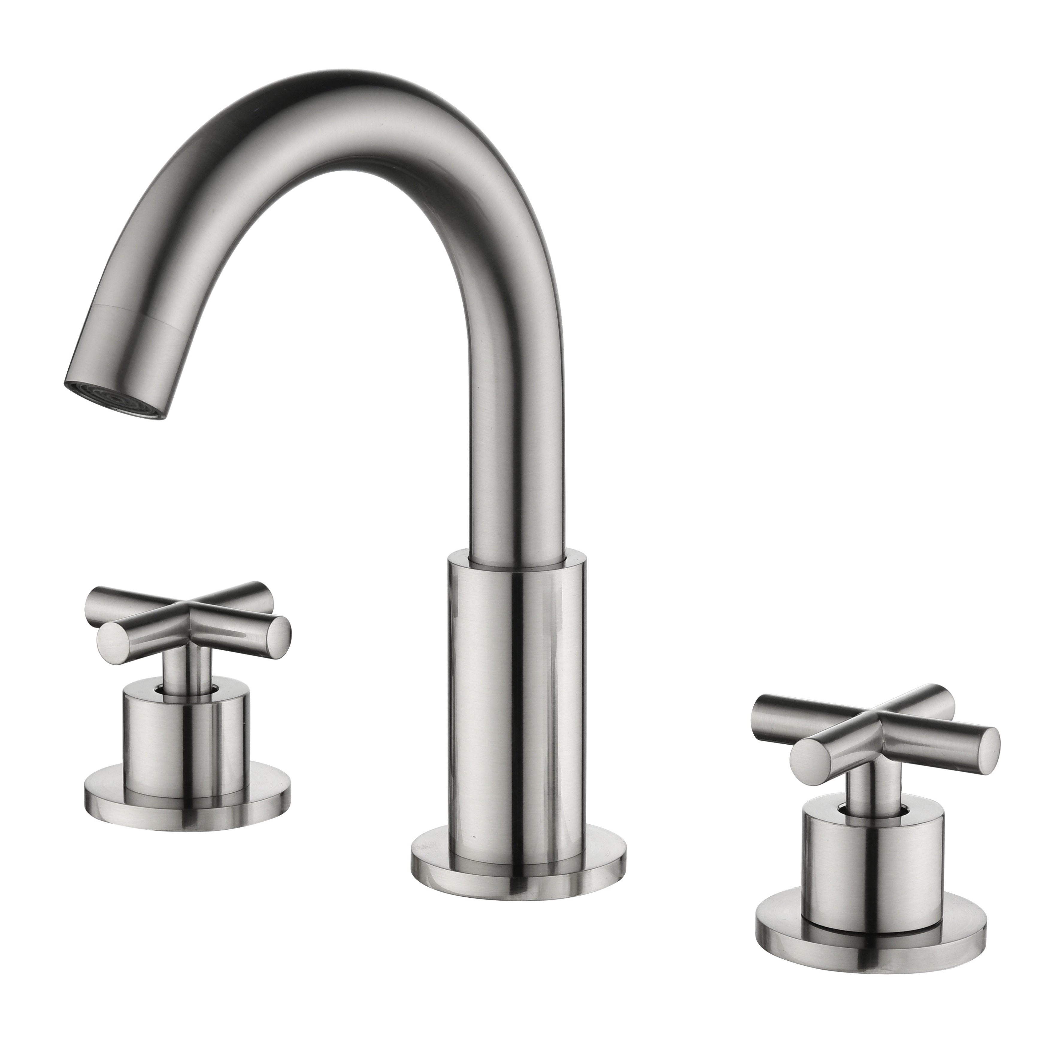 Modland 8 Inch Widespread Bathroom Faucet with 360°Swivel Spout and Dual Cross Handles