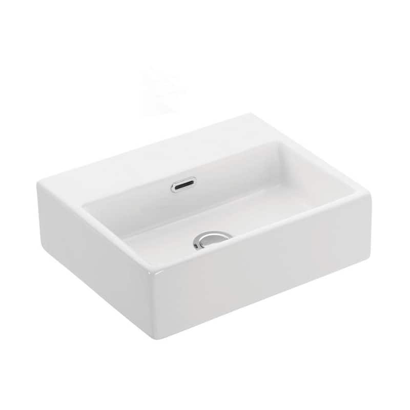 WS Bath Collections Quattro 16-7/8" Rectangular Ceramic Vessel or Wall - White