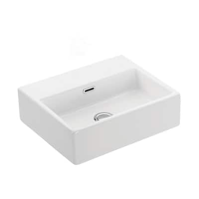 WS Bath Collections Quattro 16-7/8" Rectangular Ceramic Vessel or Wall