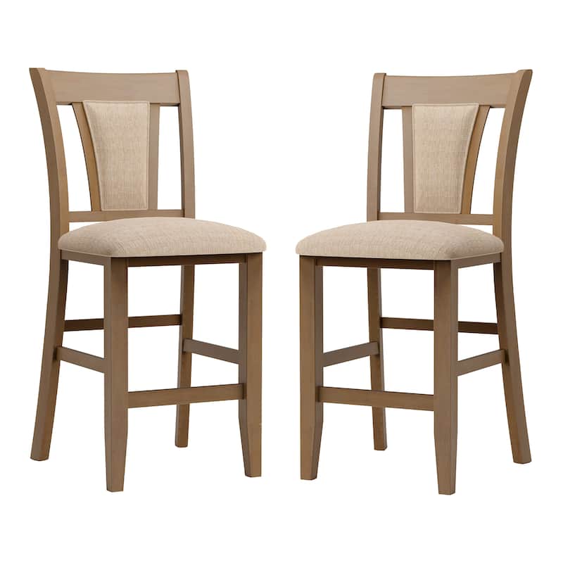Furniture of America Dionne Transitional Natural Upholstered Counter Height Dining Chair (Set of 2)