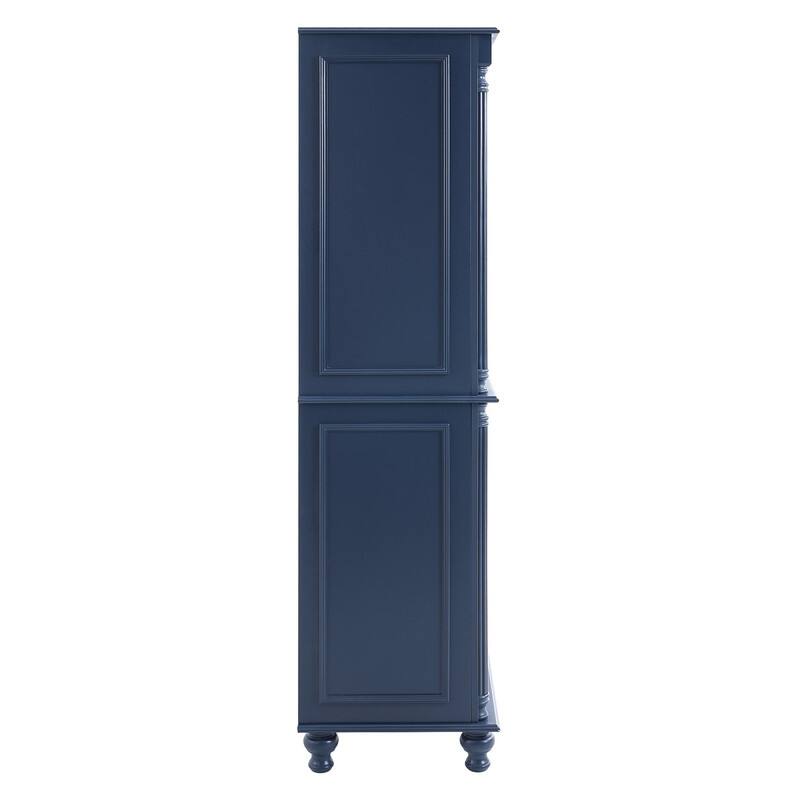 Farmhouse 77.3" Tall Kitchen Pantry Cabinet with 5 Drawers, 6 Door Shelves, 2 Adjustable Shelves