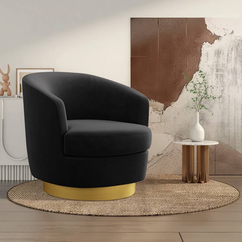 360 Degree Velvet Swivel Club Chair, Soft & Comfotable