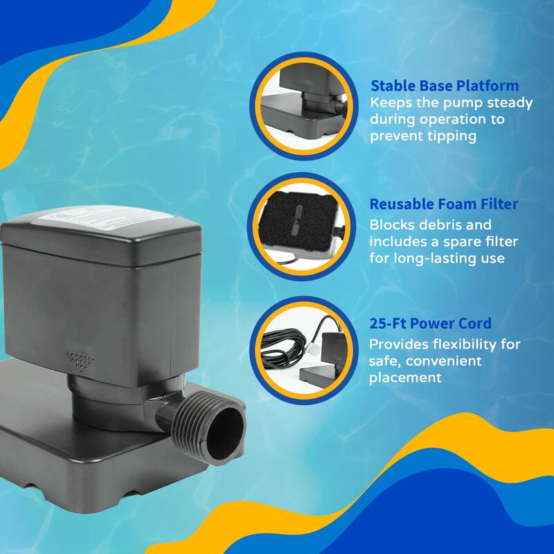 Dredger Jr. 350 GPH Above Ground Pool Winter Cover Pump