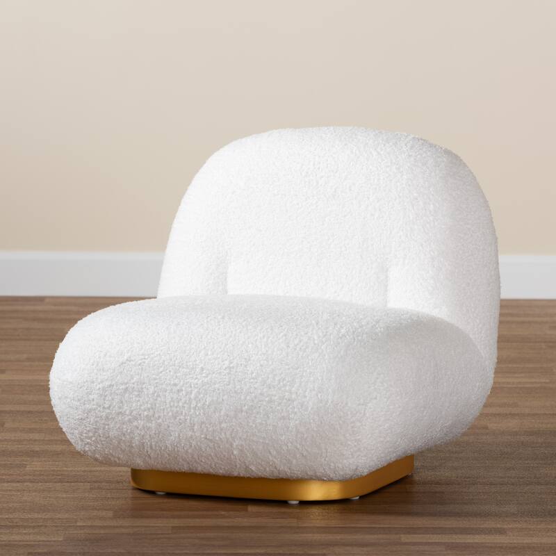 Paiva Contemporary White Boucle fabric Upholstered Accent Chair