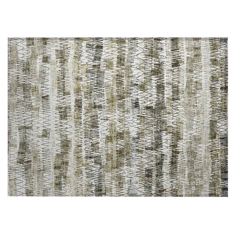 Machine Washable Indoor/ Outdoor Chantille Abstract Zig Zag Rug