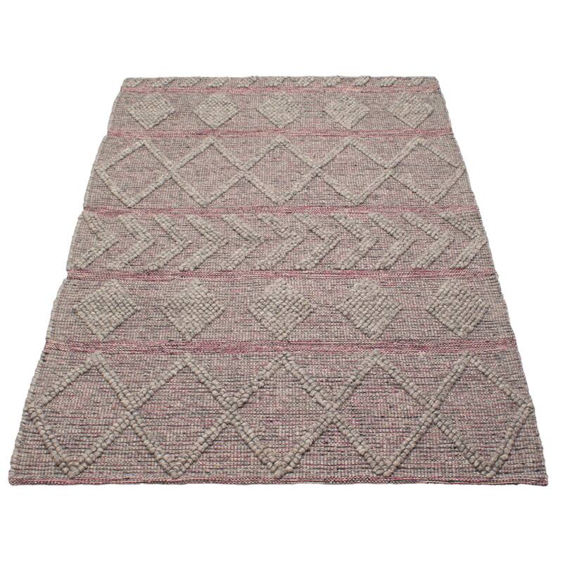 ECARPETGALLERY Braid weave Sienna Grey Wool Rug - 5'2 x 8'0