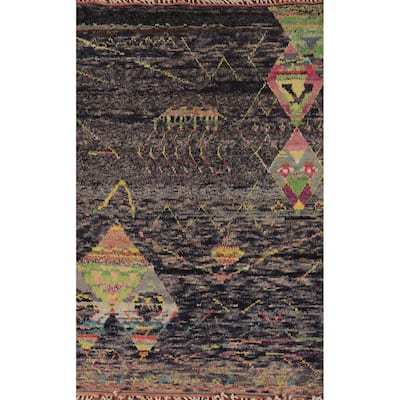 Moroccan Oriental Area Rug Handmade Wool Carpet - 5'7" x 9'4"