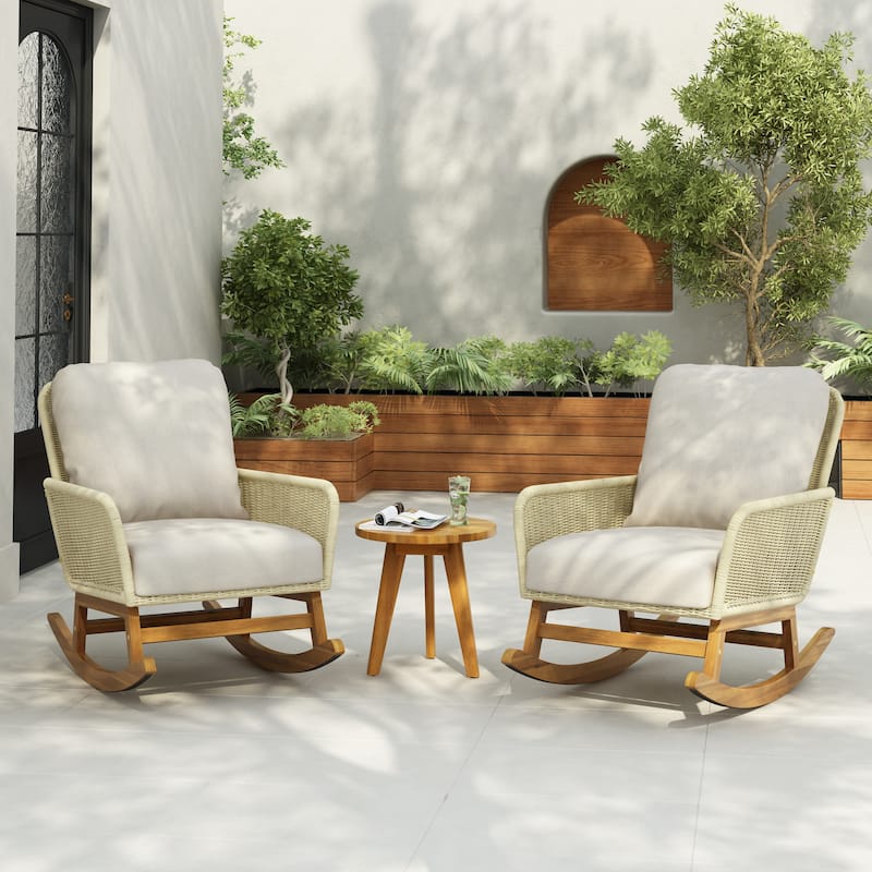 Christopher Knight Home - Outdoor Seating Set PE Rattan Rocking Chair