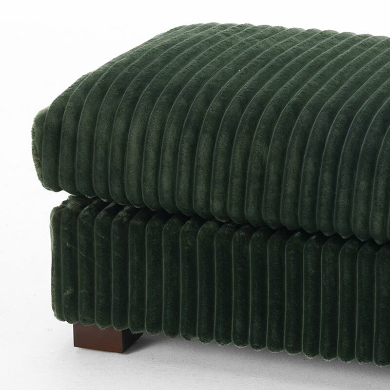 40"W Cotton Flannel Modular Sectional Ottoman