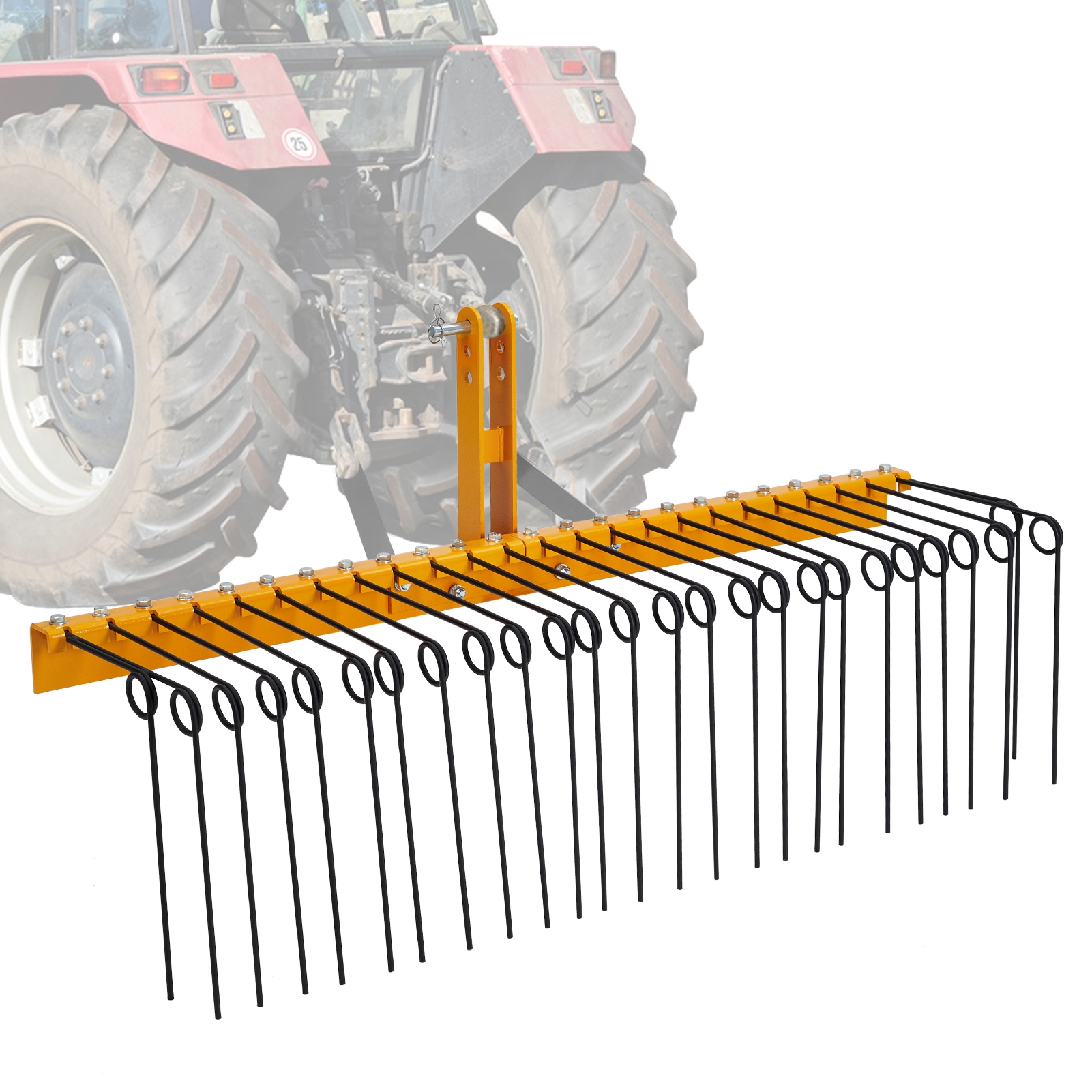 Pine needle shop rake for tractor