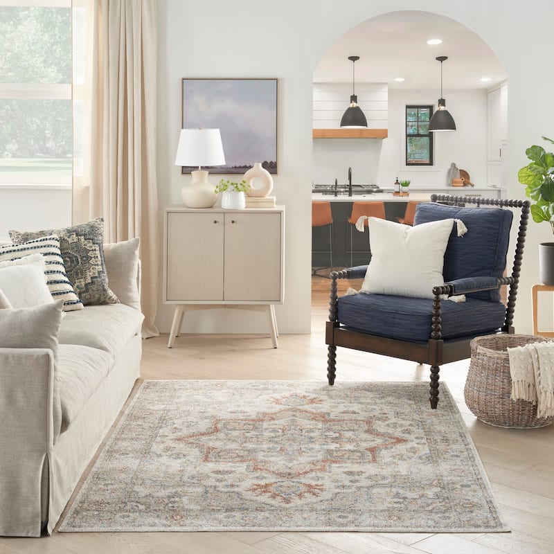 Nourison Astra Machine Washable Distressed Area Rug