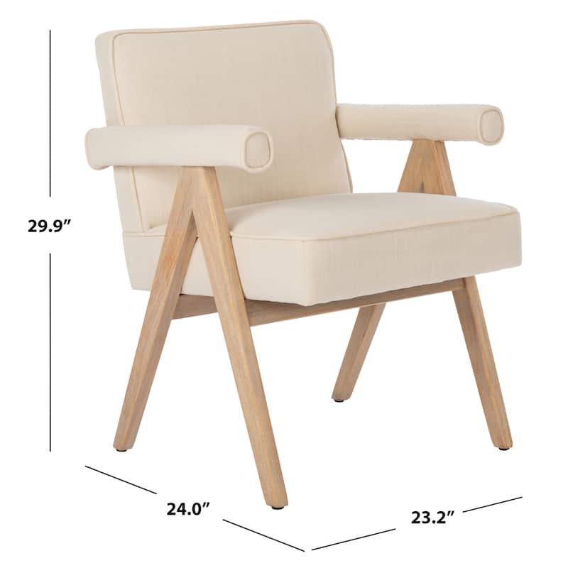SAFAVIEH Suri Mid-Century Walnut Wood Arm Chair - 23.2" Wx 24" L x 29.9" H