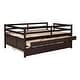 preview thumbnail 9 of 7, Espresso Solid Pine Wood Low Loft Bed Full Size with Safety Fence