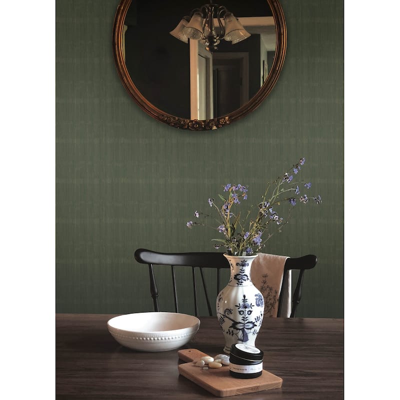 A-Street Prints Somerset Evergreen Abstract Stripe Wallpaper