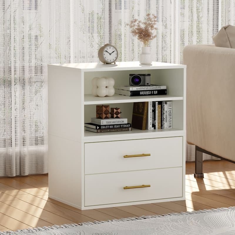Dressers & Chests of Drawers/Nightstands - Beige - 2-drawer