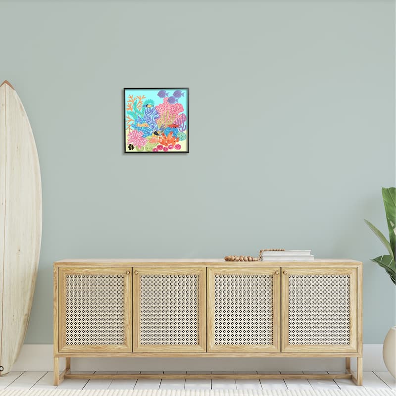 Stupell Bold Coral Reef Underwater Patterned Fish Shapes Framed Wall Art, Design by unknown