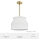 preview thumbnail 2 of 7, Hunter + Jasmine Roth Harlowe Modern Luxe Gold 1-Light 14" Pendant White Milk Glass - Transitional, Glam