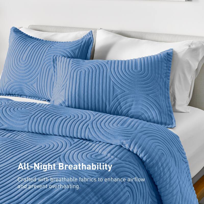 BEDGEAR Performance Duvet Cover and Sham Set - Moisture-Wicking Breathable Cooling Bedding