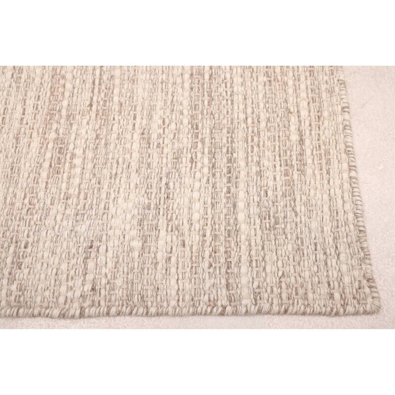 ECARPETGALLERY Braid weave Sienna Ivory Wool Rug - 5'1 x 7'11