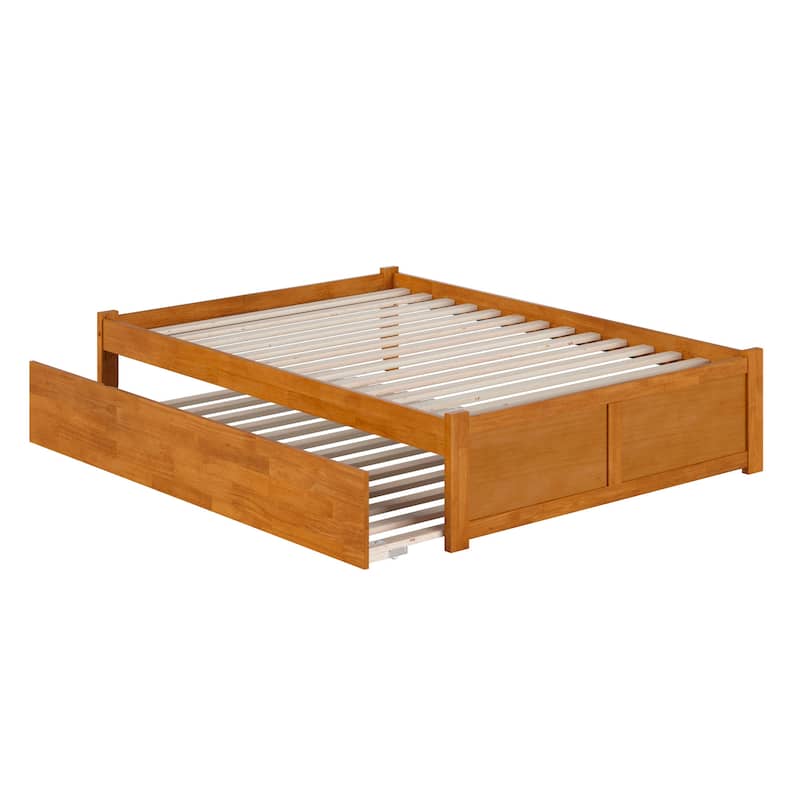 AFI Concord Full Platform Bed with Footboard & Full Trundle