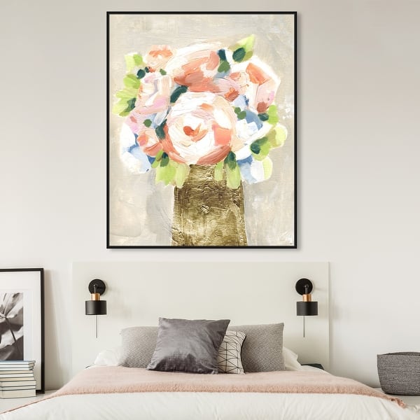 Burnt Orange Flower and Books Floral and Botanical Wall Art Print Pink  20x24 