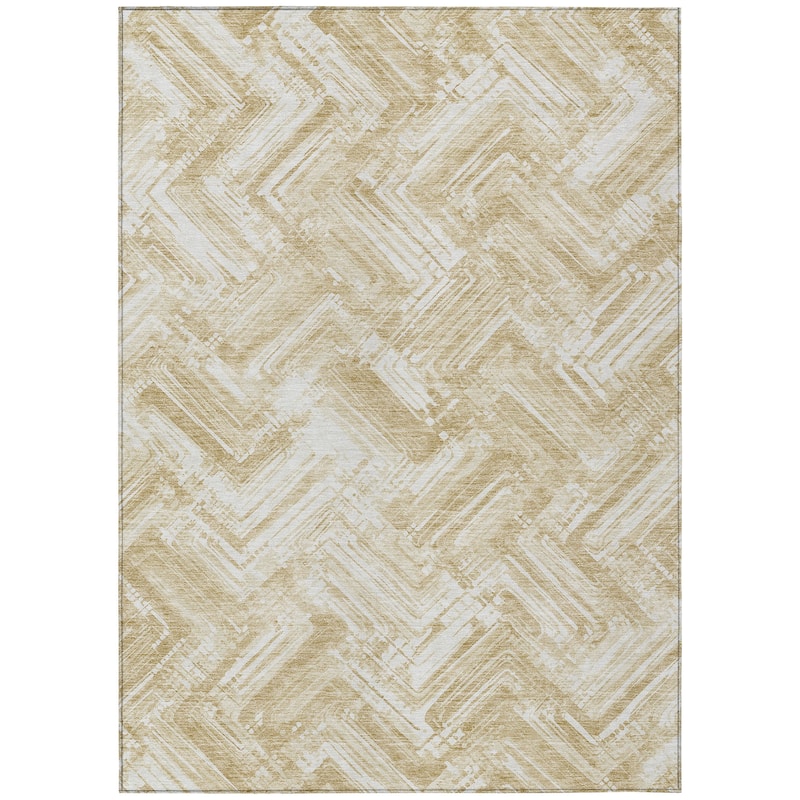 Machine Washable Indoor/ Outdoor Chantille Modern Chevron Rug