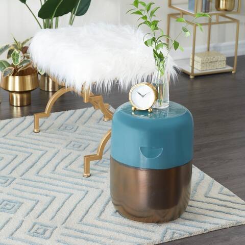 Blue Stoneware Contemporary Accent tables 18 x 14 x 13 - 13 x 13 x 18 Round