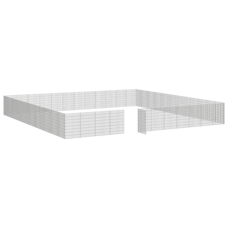 vidaXL Free Range Animal Enclosure Rabbit Hutch Free Range Pen Galvanized Iron
