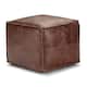 WYNDENHALL Erving Boho Square Pouf in Genuine Leather