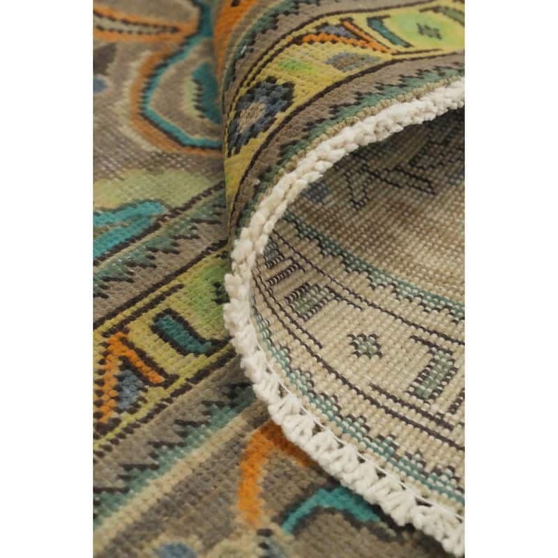 Hand Knotted Oriental 100% Wool Carpet Traditional Floral Green Tabriz Area Rug - 12' 4'' X 9' 5''