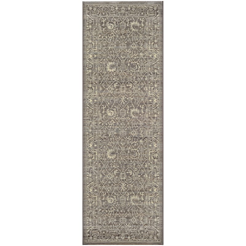 Delta Mesa Charcoal- Ivory Area Rug - 2'7" x 7'10" Runner