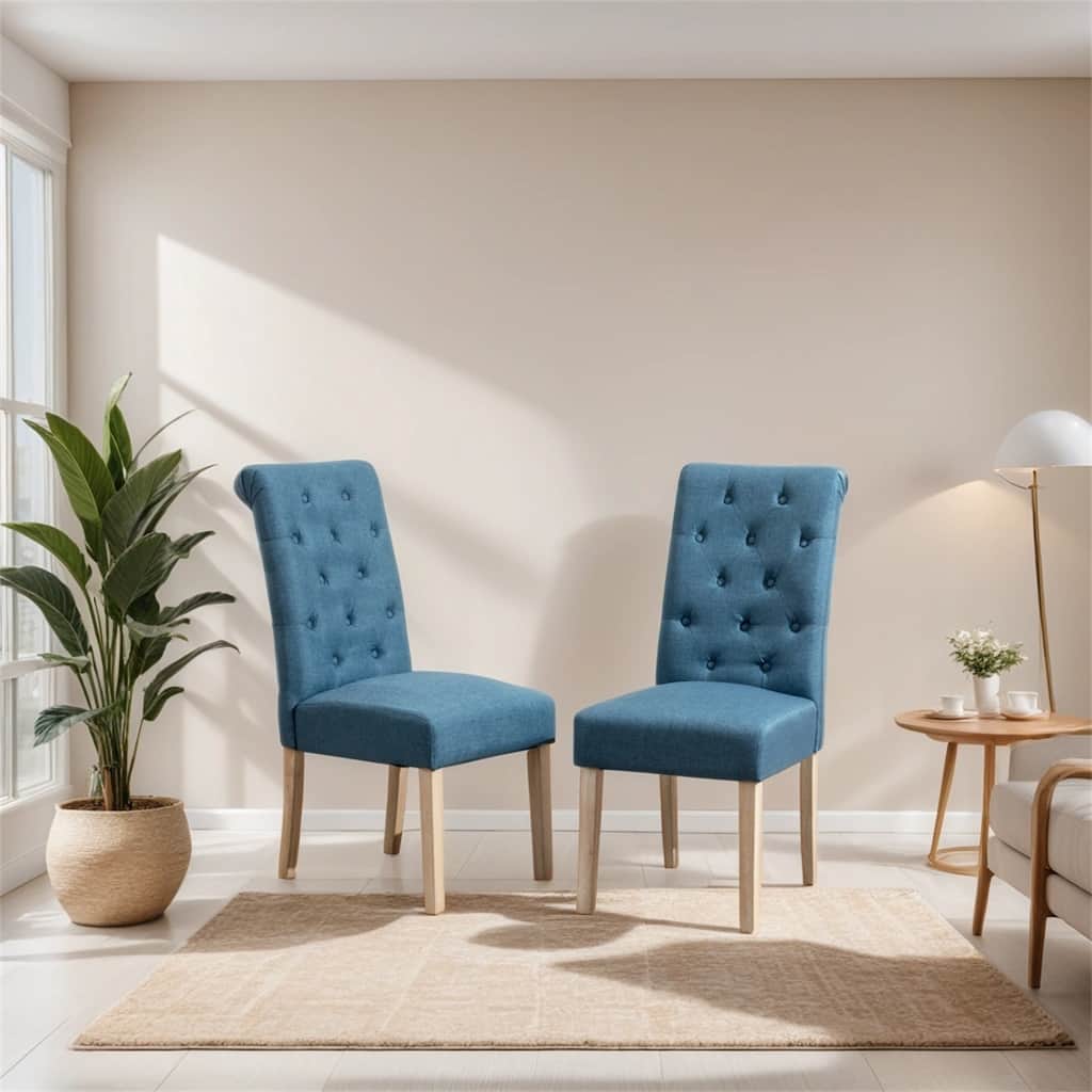 Solid Wood Tufted Parsons Dining Chair,Set of 2