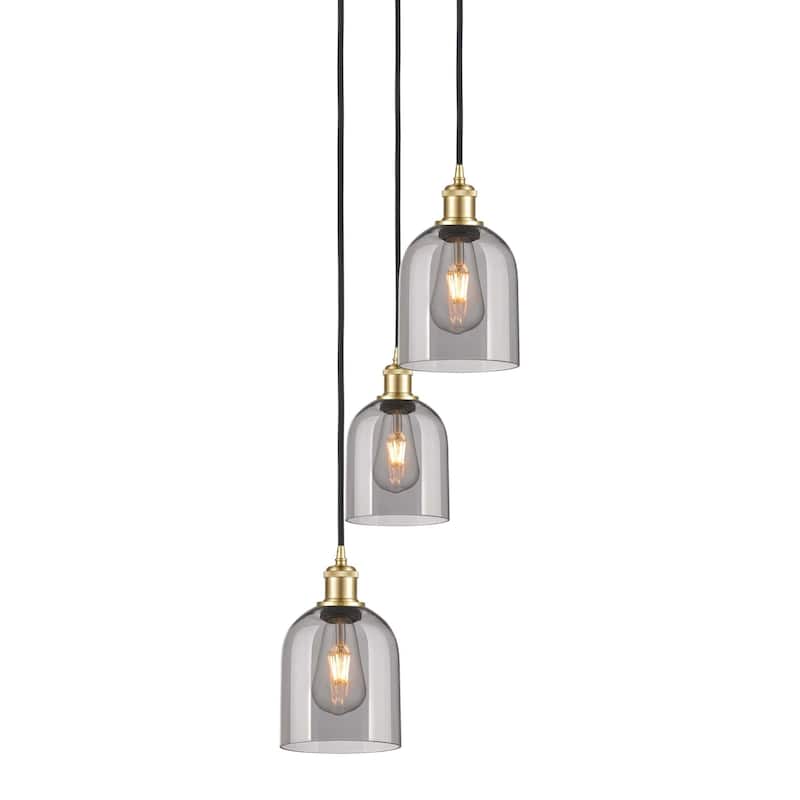 Innovations Lighting 113B-3P-30-12 Bella Pendant Bella 3 Light 12" - Satin Gold / Light Smoke