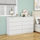 preview thumbnail 10 of 8, 4-Drawer Vanity Desk, Handleless Design, Suitable for Bedroom and Living Room