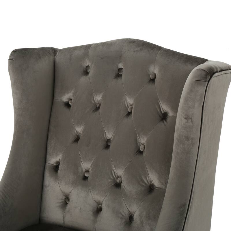 27.5" High Back Button Tufted Club Chair