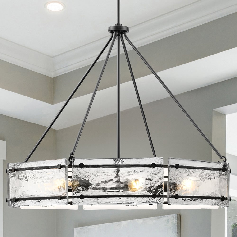 Luxury Mediterranean Chandelier 24H x 30W with Tuscan Style Matte Black UHP5071 by Urban Ambiance 24 H x 30 W x 30 D