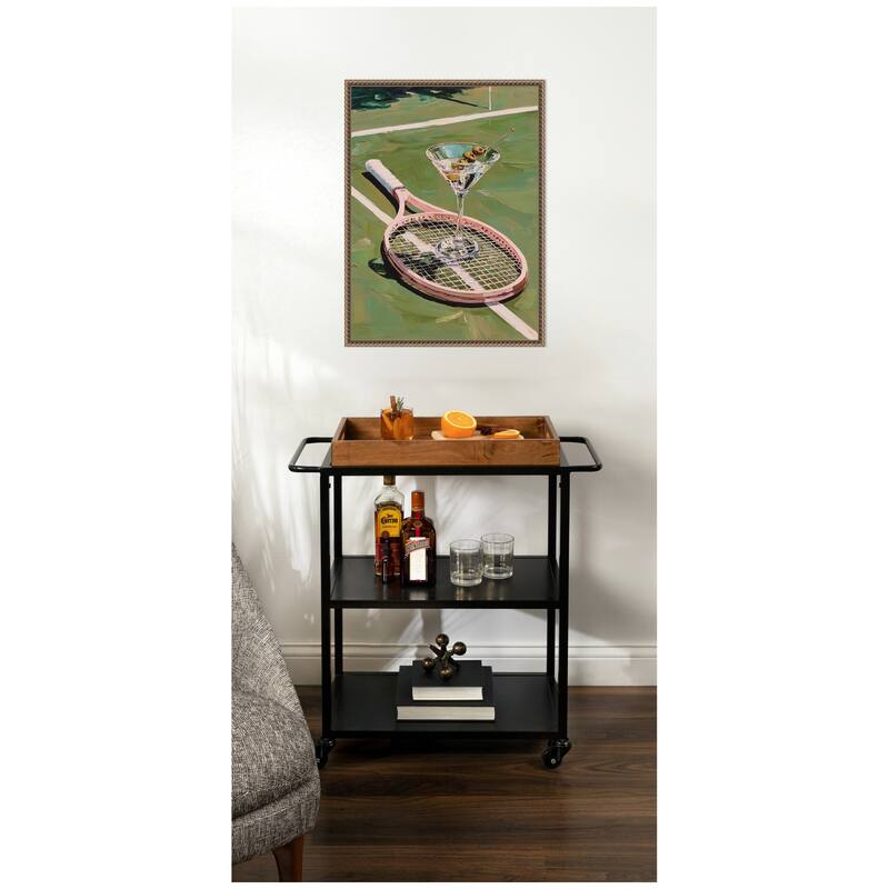 Kate and Laurel Tennis Martini by Honey Island Studio Framed Canvas Wall Art Print
