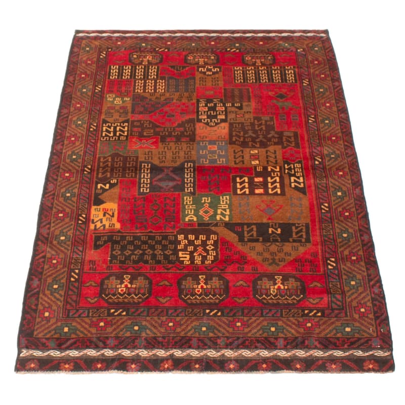 ECARPETGALLERY Hand-knotted Teimani Red Wool Rug - 3'8 x 6'4