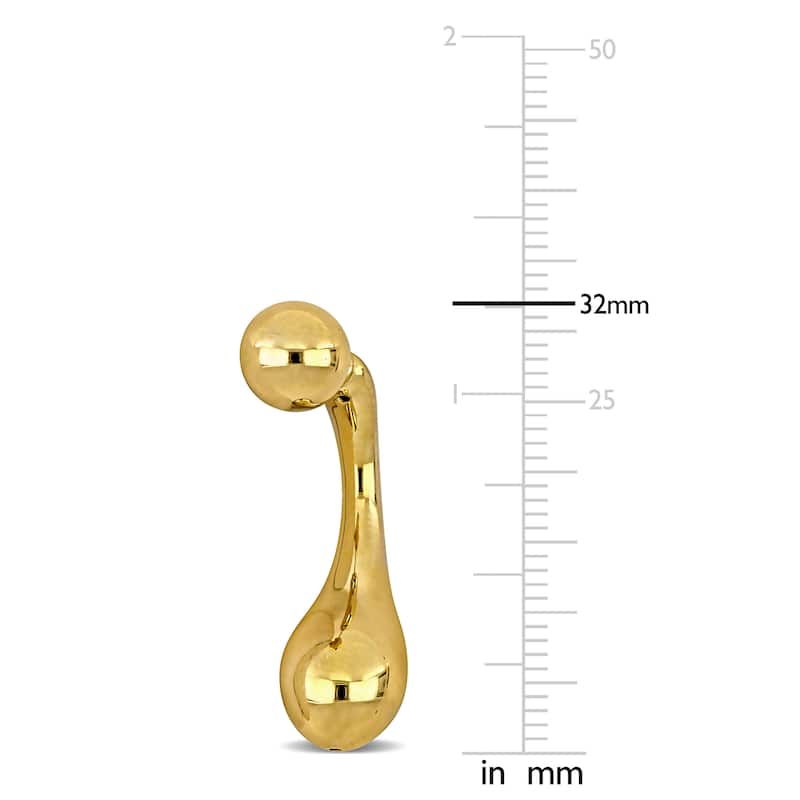 Miadora Reversible Teardrop Design Earrings in 14K Yellow Gold