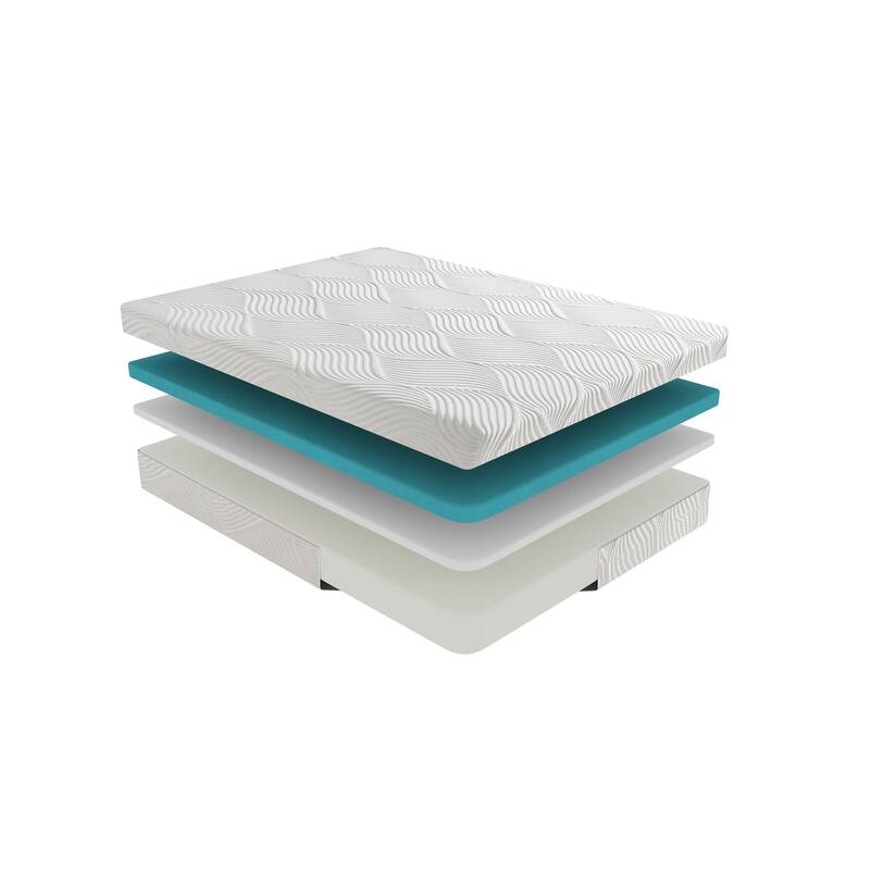 10-inch California King Size Bed Mattress Gel-Infused Memory Foam Mattress, Firm, White, Mattress in a Box