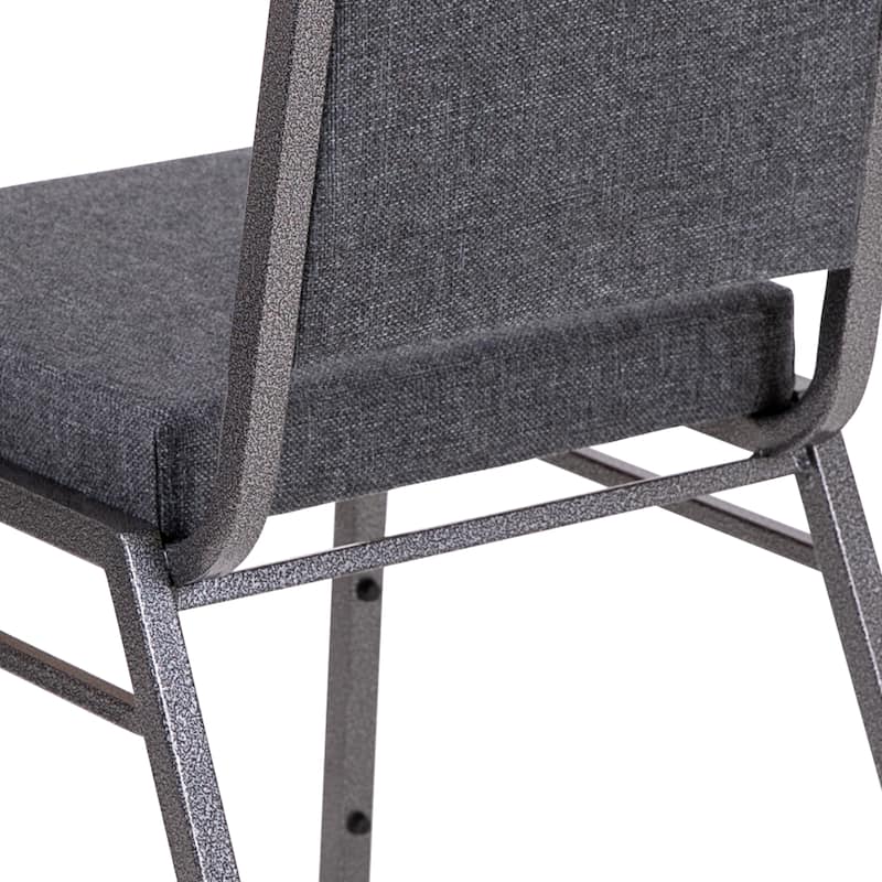 2 Pack Square Back Stacking Banquet Chair with Silvervein Frame