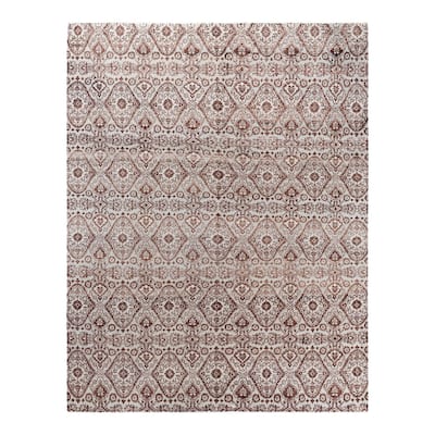 Ikat One-of-a-Kind Hand-Knotted Area Rug, Gray - 8' 0" x 10' 0"