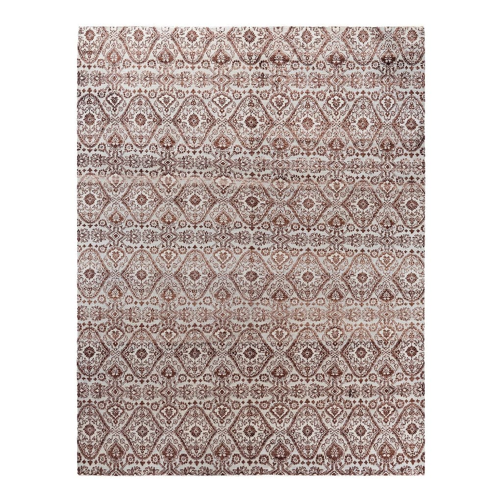 Ikat One-of-a-Kind Hand-Knotted Area Rug, Gray - 8' 0" x 10' 0"