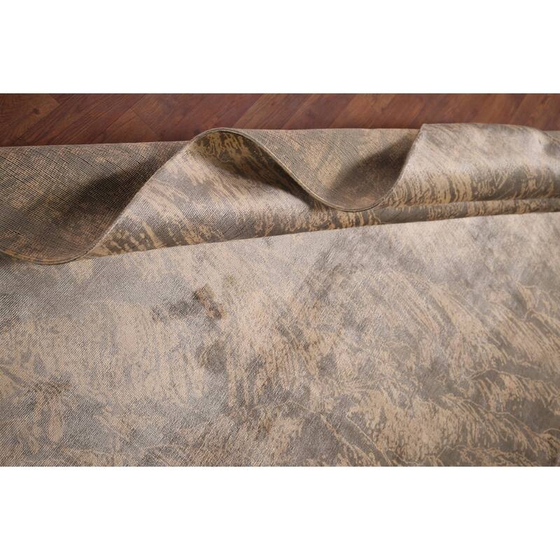 Abstract Indian Area Rug Hand-Knotted Oriental Wool Carpet - 5'8"x 7'10"